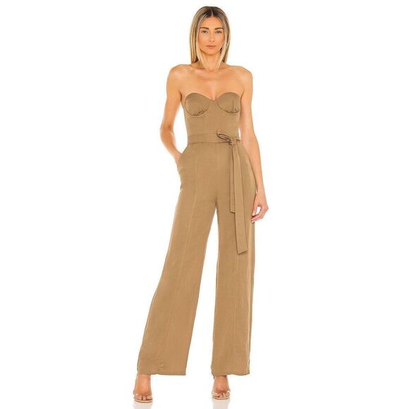 Lovers + Friends STEPH JUMPSUIT sz S Date night, neutral, bustier, resort, Revol - Picture 1 of 10